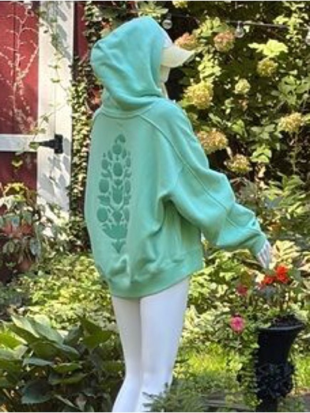 Free People Movement A Cut Above Flocked Buti Logo Hoodie